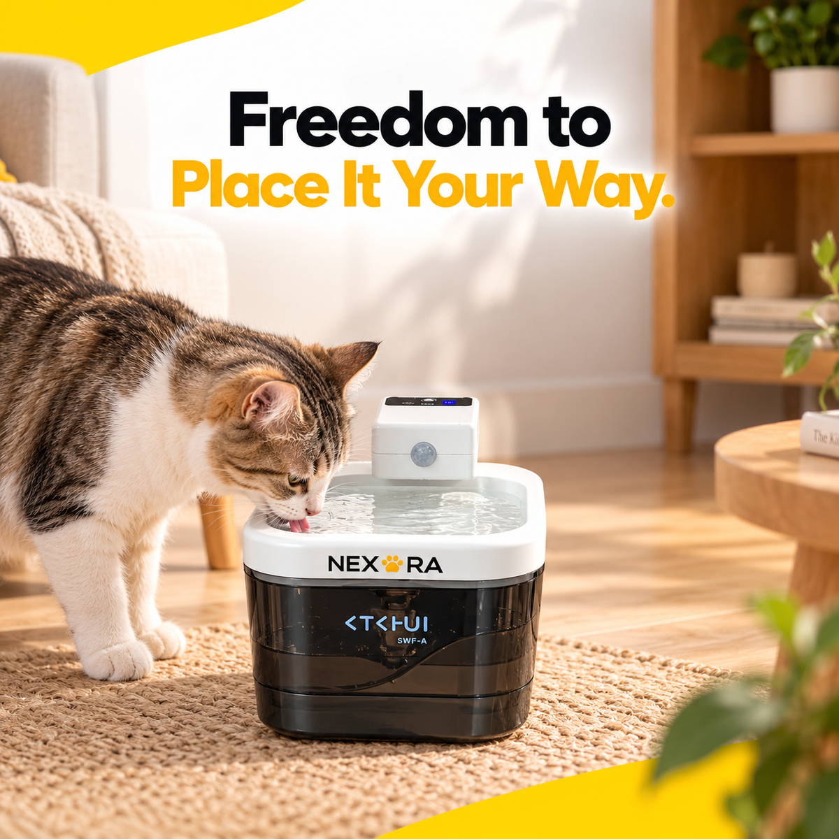 Nexora™ SmartFlow Elite — Battery-Powered Motion-Sensor Pet Water Fountain