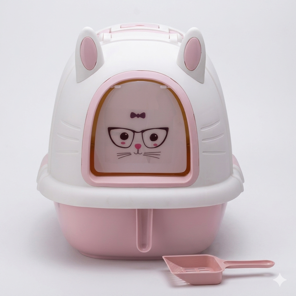 Nexora™ CozyPaw Litter House — Enclosed Cat Litter Box With Privacy Design & Easy-Clean Tray