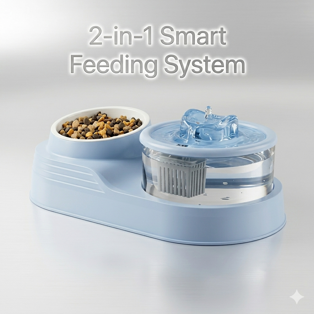 Nexora™ 2-in-1 Smart Pet Feeder & Water Fountain – Ultra Quiet & Filtered
