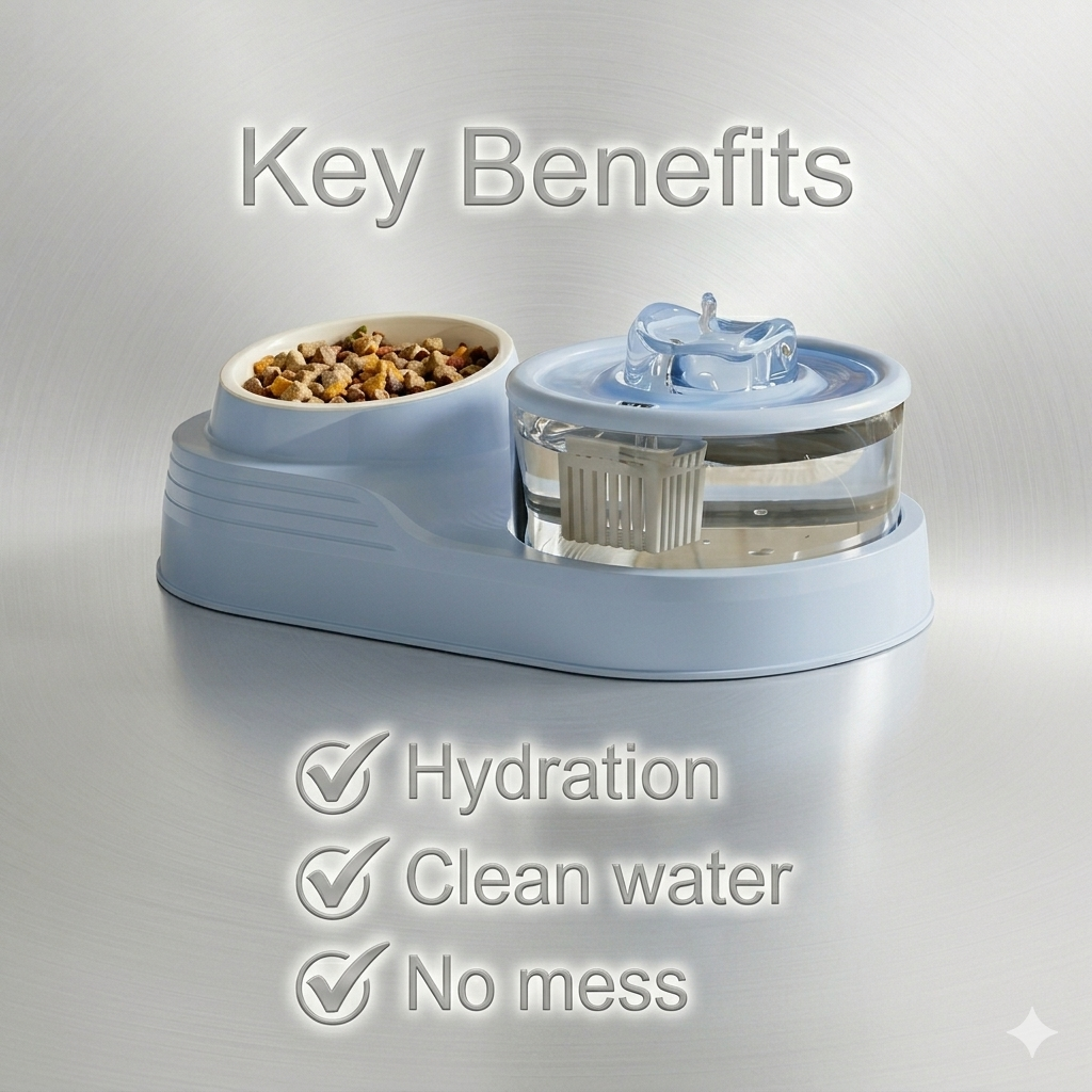 Nexora™ 2-in-1 Smart Pet Feeder & Water Fountain – Ultra Quiet & Filtered