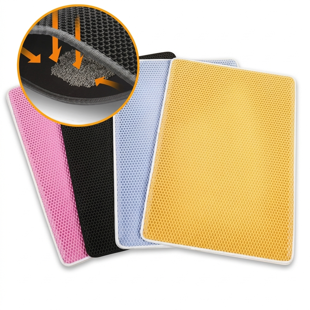 Nexora™ Premium Double-Layer Cat Litter Mat – Waterproof, Anti-Tracking & Easy Clean