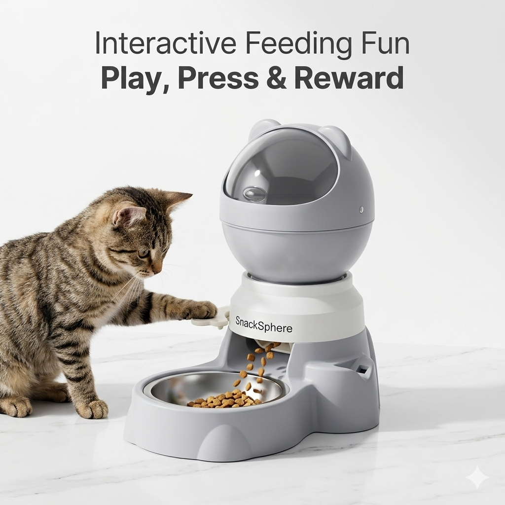 Nexora™ PawPress Treat Station — Interactive Button Pet Food Dispenser For Pets 2.2L