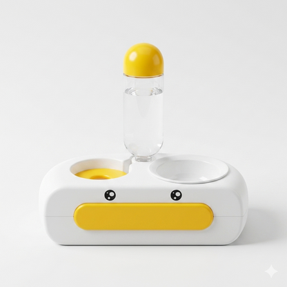 Nexora™ SunnySip Duo — Automatic Food Bowl & Gravity Water Dispenser