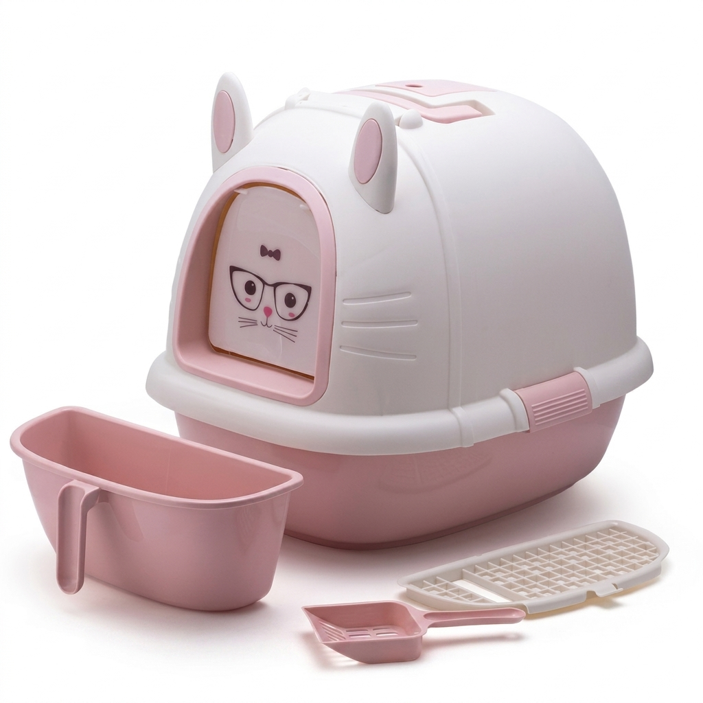 Nexora™ CozyPaw Litter House — Enclosed Cat Litter Box With Privacy Design & Easy-Clean Tray
