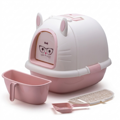 Nexora™ CozyPaw Litter House — Enclosed Cat Litter Box With Privacy Design & Easy-Clean Tray