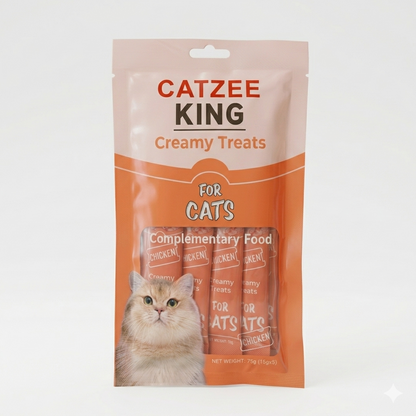 Nexora™ Catzee King Creamy Lickable Treats – Premium Cat Snacks (3 Flavours)