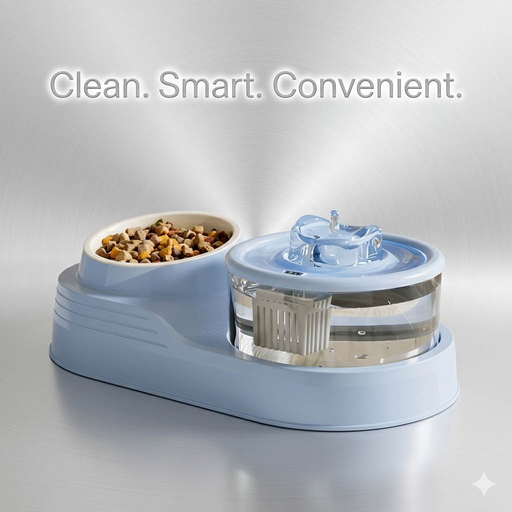 Nexora™ 2-in-1 Smart Pet Feeder & Water Fountain – Ultra Quiet & Filtered