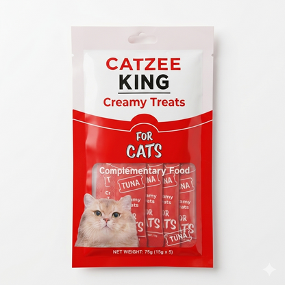 Nexora™ Catzee King Creamy Lickable Treats – Premium Cat Snacks (3 Flavours)