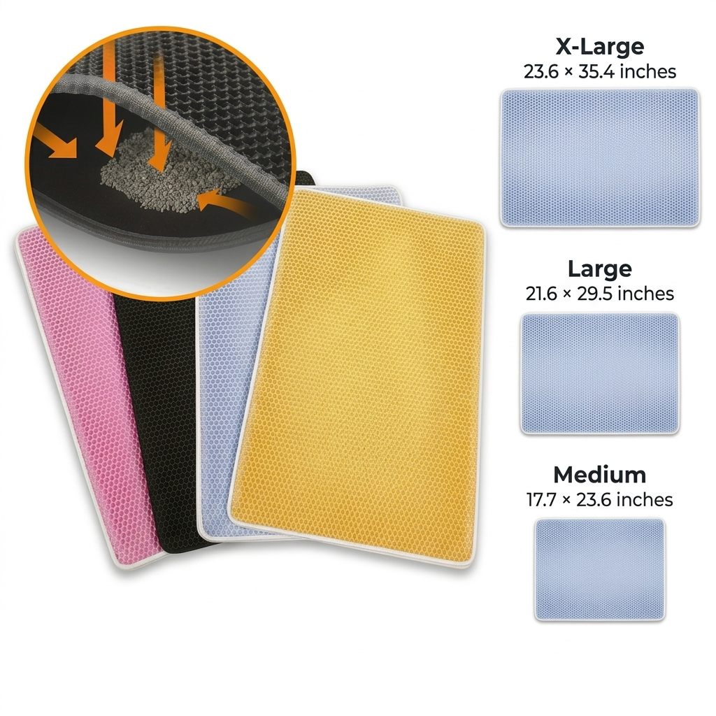 Nexora™ 3-in-1 Complete Cat Litter Care Solution — Litter Tray, Odor Control Litter & Anti-Tracking Mat