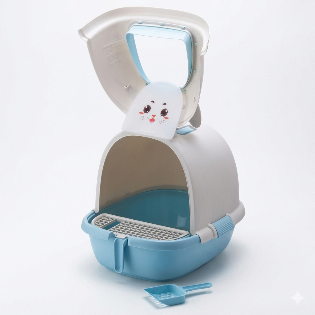 Nexora™ CozyPaw Litter House — Enclosed Cat Litter Box With Privacy Design & Easy-Clean Tray