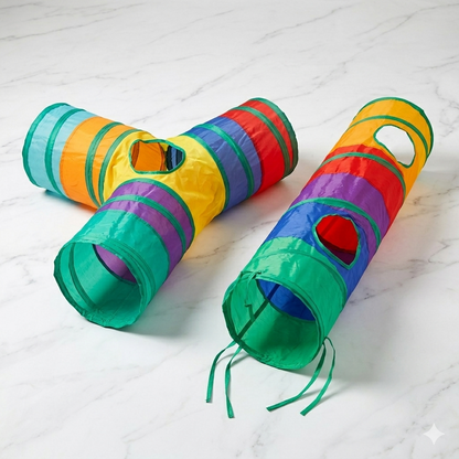 Nexora™ PlayTunnel T-Shape & Straight 3 & 2-Way Cat Activity Cave