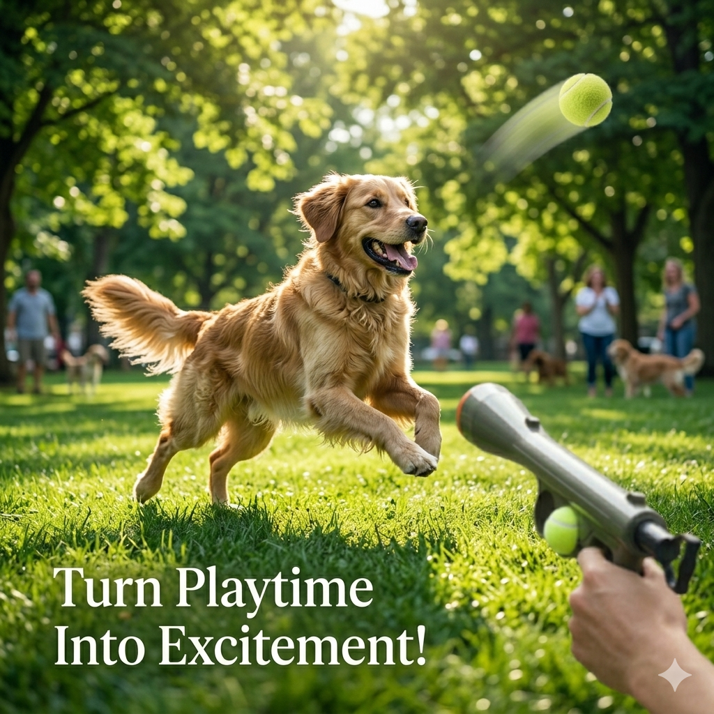 Nexora™ FetchPro Launcher – Automatic Ball Launcher Gun