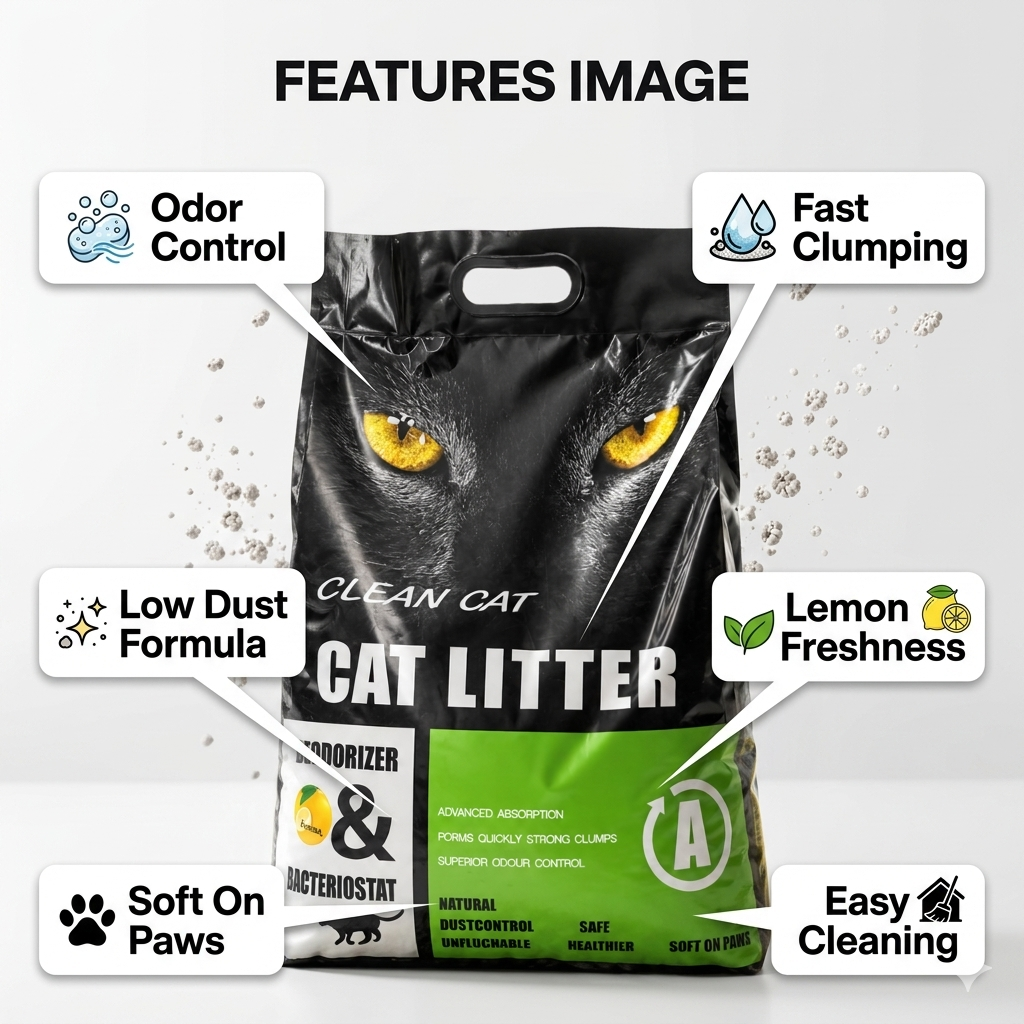 Nexora™ PureClump Pro — 10L Advanced Deodorizing Clumping Cat Litter With Odor Control