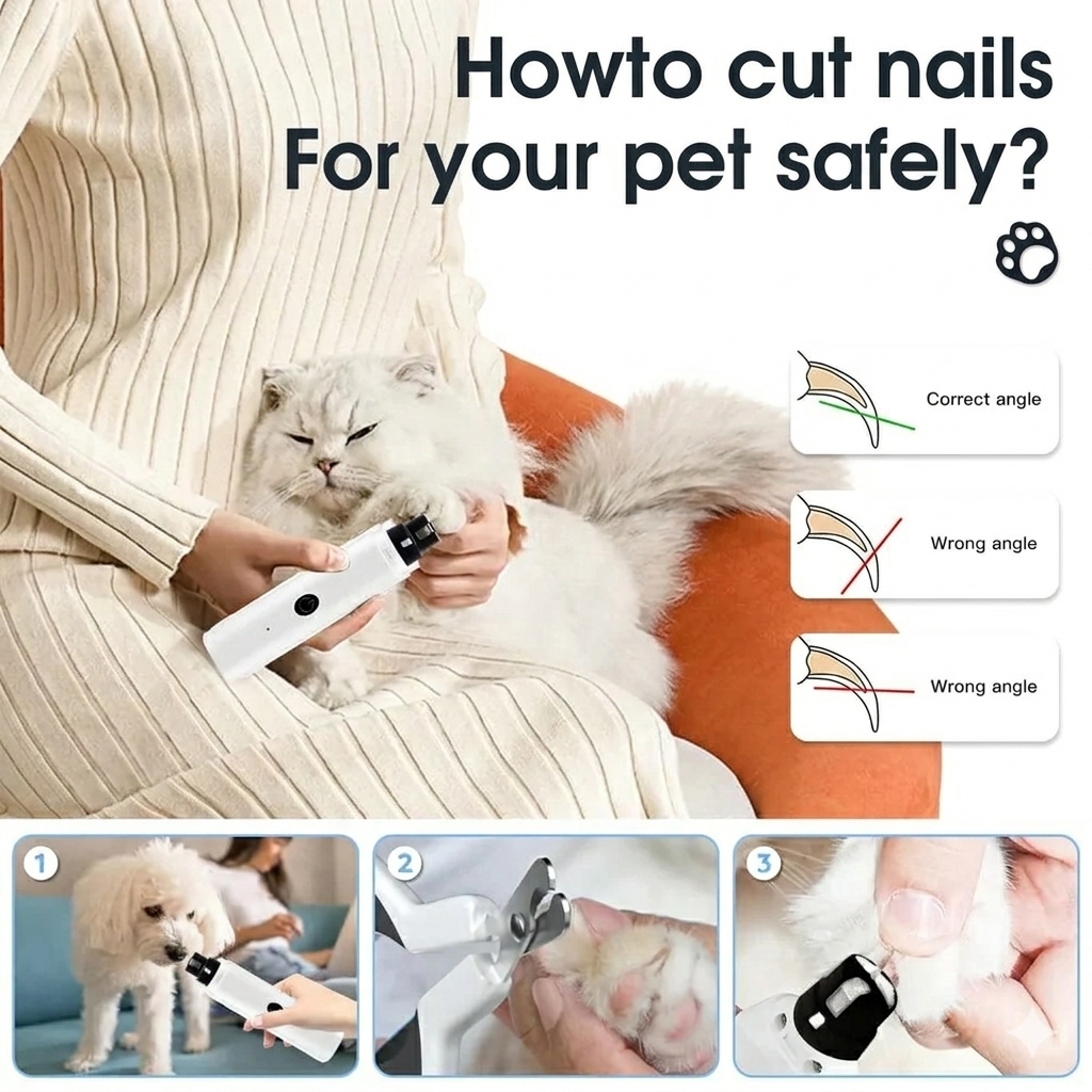 Nexora™ Electric Pet Nail Grinder – Safe & Stress Free Nail Trimming