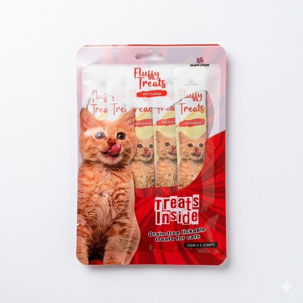 Nexora™ Fluffy Treats Premium Lickable Cat Snacks – Grain-Free Creamy Delight (3 Flavors)