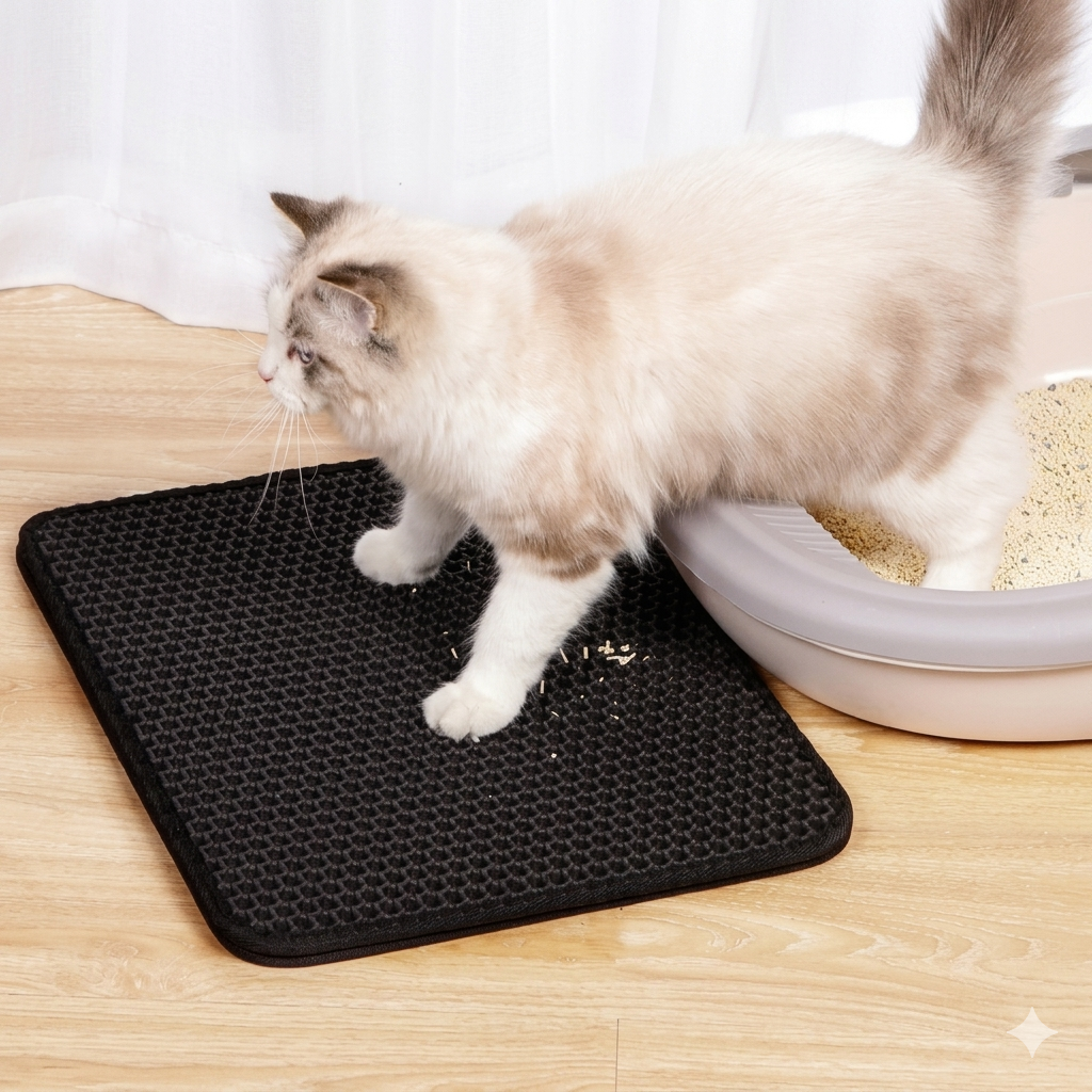 Nexora™ Premium Double-Layer Cat Litter Mat – Waterproof, Anti-Tracking & Easy Clean
