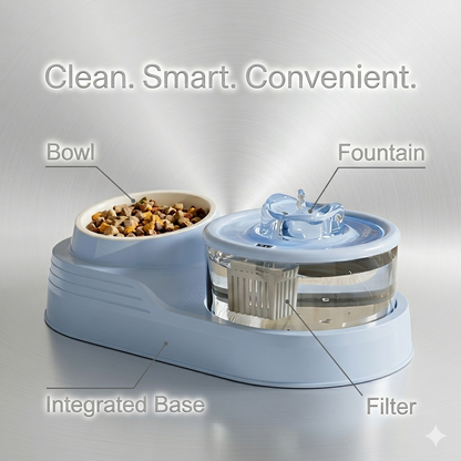 Nexora™ 2-in-1 Smart Pet Feeder & Water Fountain – Ultra Quiet & Filtered