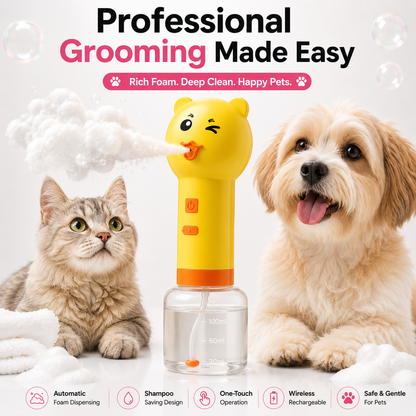 Nexora™ FoamPaws Pro — Wireless Automatic Pet Foaming Shampoo Dispenser