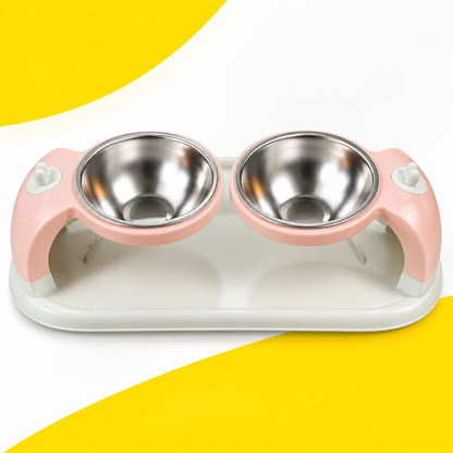 Nexora™ Elevated Dual Stainless Steel Pet Bowl