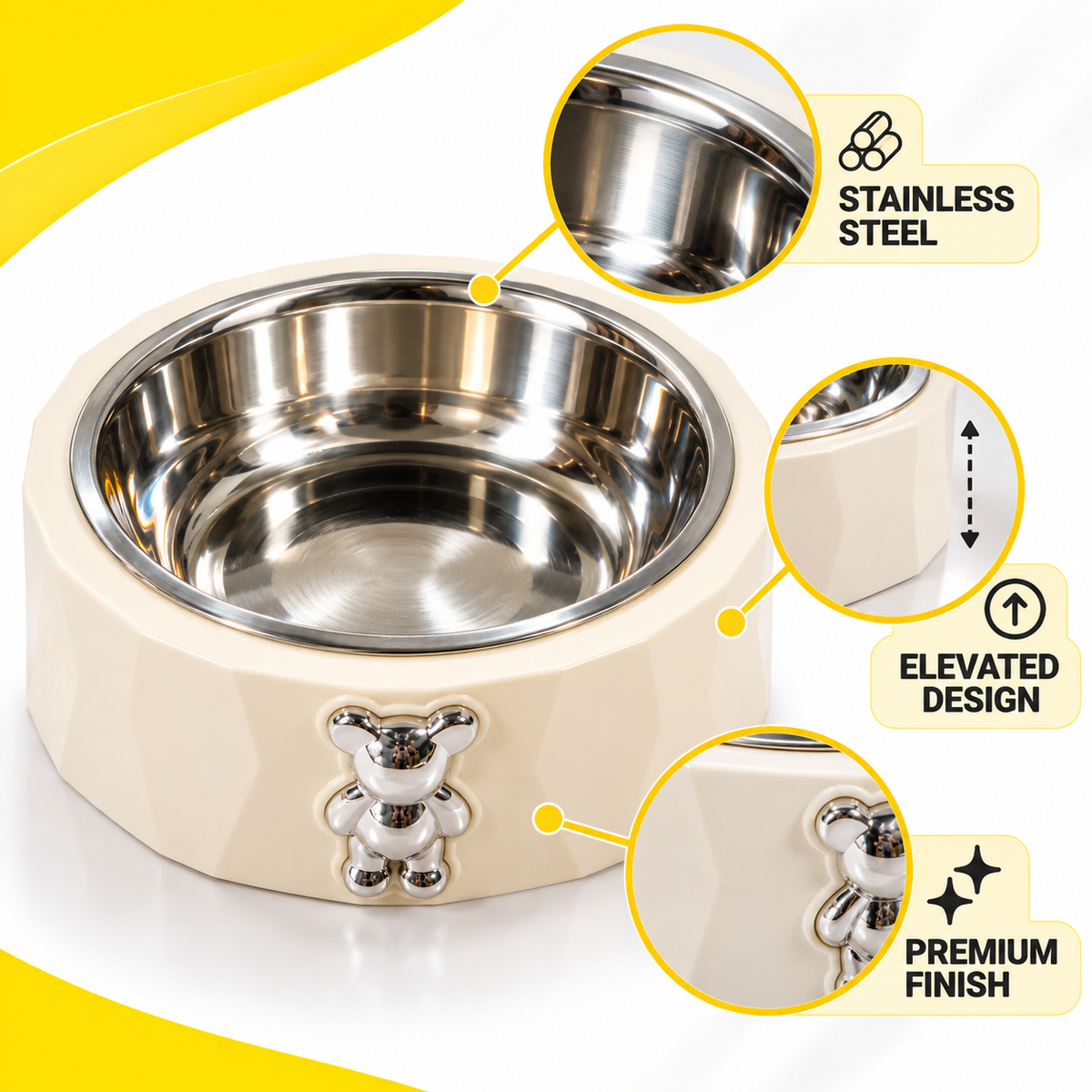 Nexora™ Premium Elevated Stainless Steel Pet Bowl