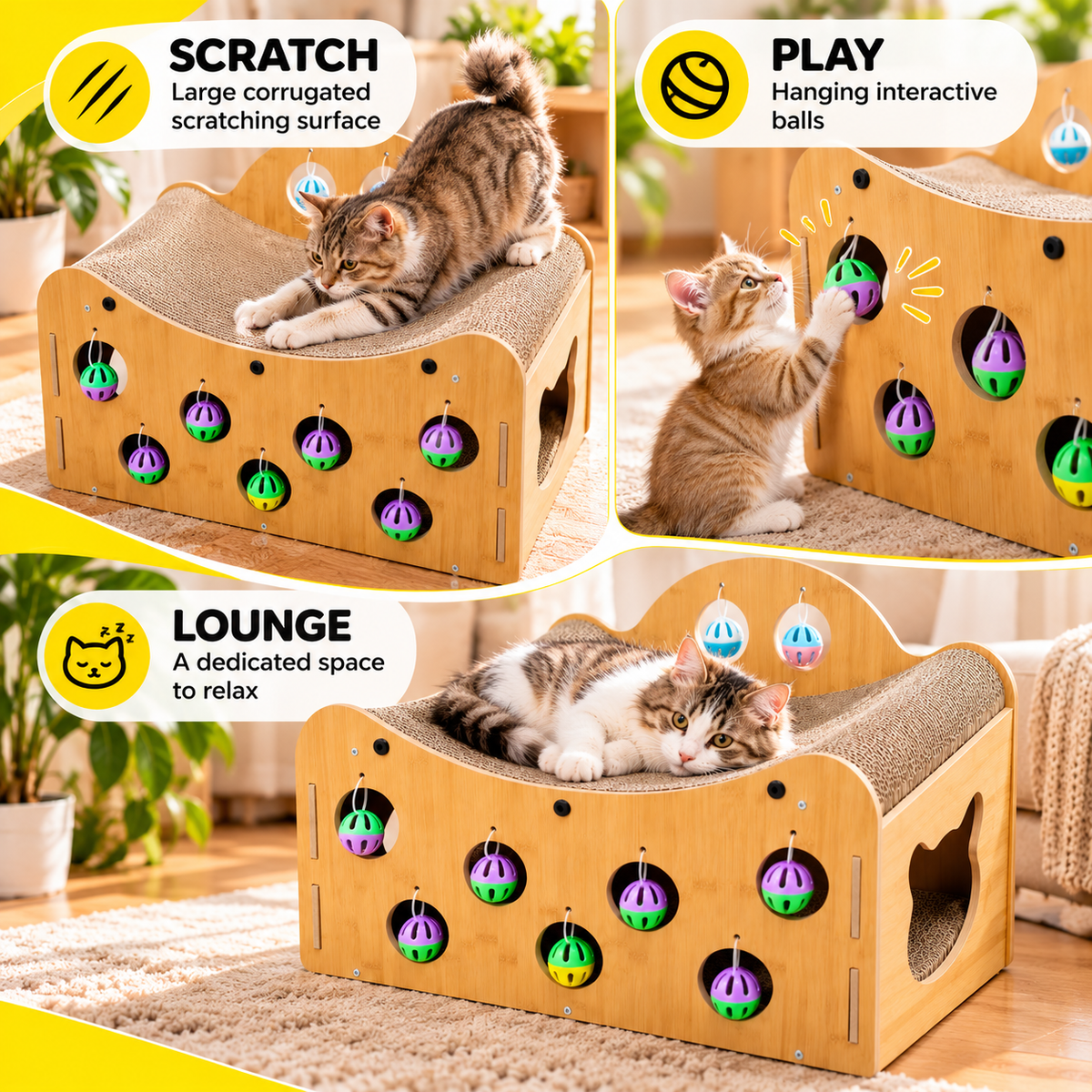 Nexora™ Cat Scratching Lounge & Play House