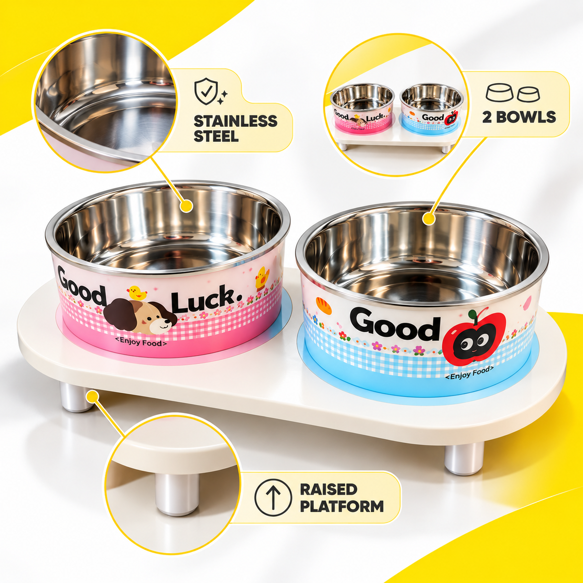 Nexora™ Dual Stainless Steel Pet Feeding Bowl