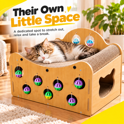 Nexora™ Cat Scratching Lounge & Play House
