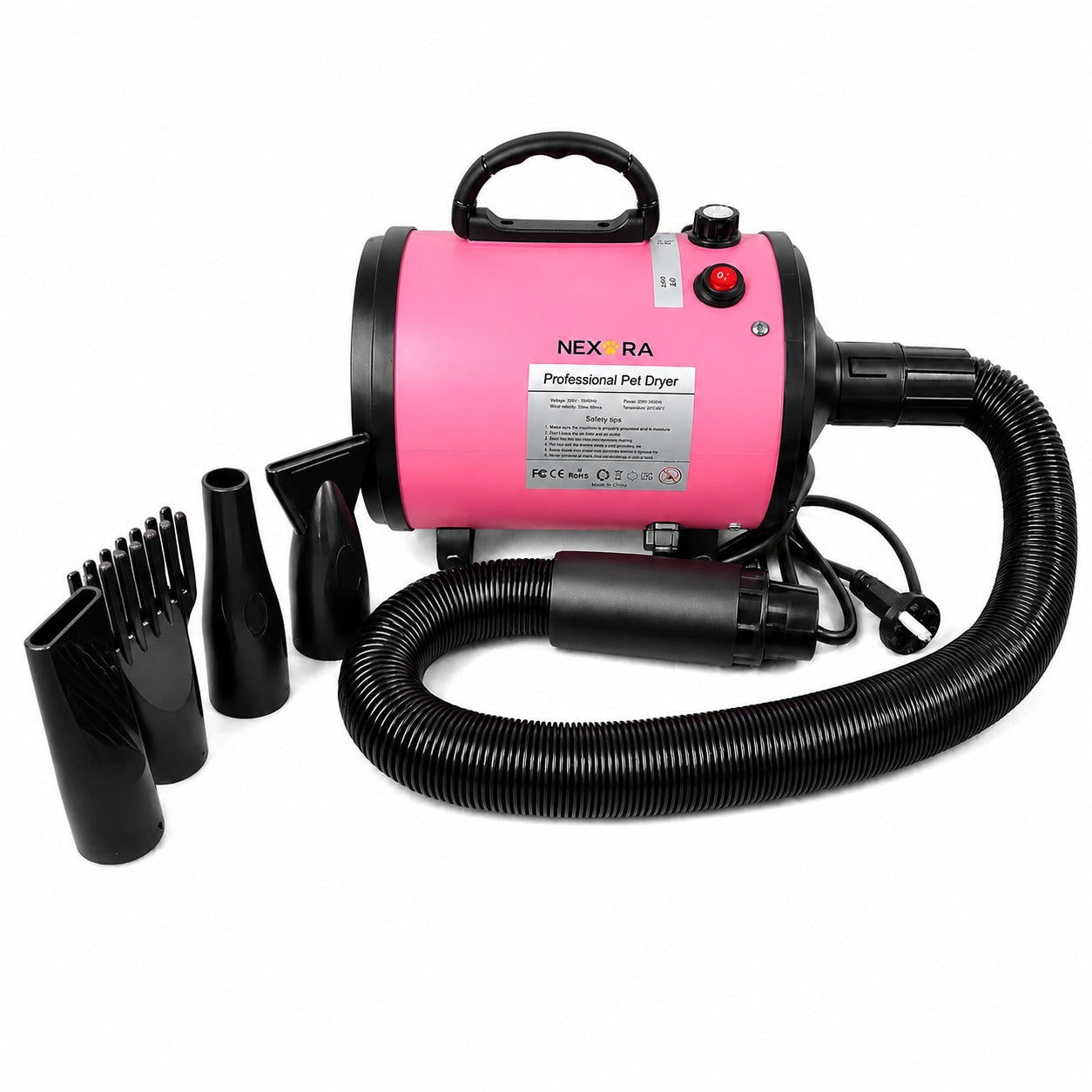 Nexora™ Professional Pet Hair Dryer Kit – Adjustable Heat & Low Noise Grooming System
