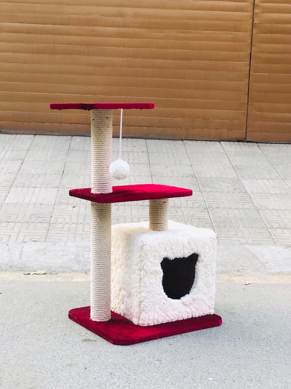 Nexora™ Premium Cat Tree Square House 92cm — Multi-Level Scratching, Climbing & Resting Tower For Cats