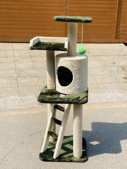 Nexora™ Premium Cat Tree Stair House 117cm — Multi-Level Scratching, Climbing & Resting Tower For Cats