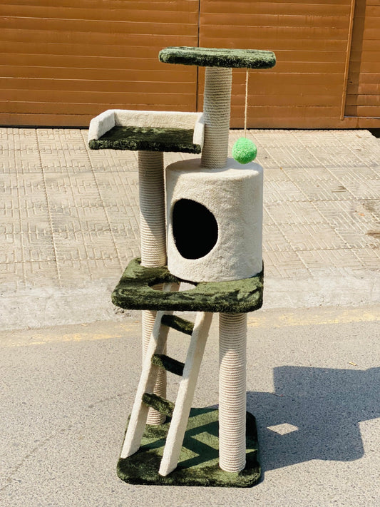 Nexora™ Premium Cat Tree Stair House 117cm — Multi-Level Scratching, Climbing & Resting Tower For Cats