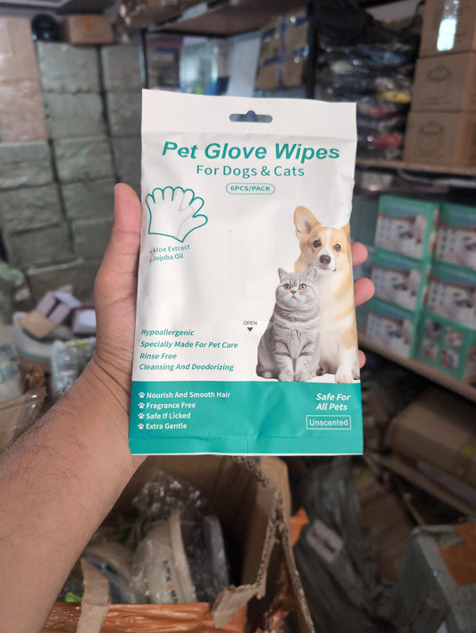 Nexora™ FreshPaw Wipes — Premium Disposable Grooming Glove Wipes For Dogs & Cats (6-Pack)