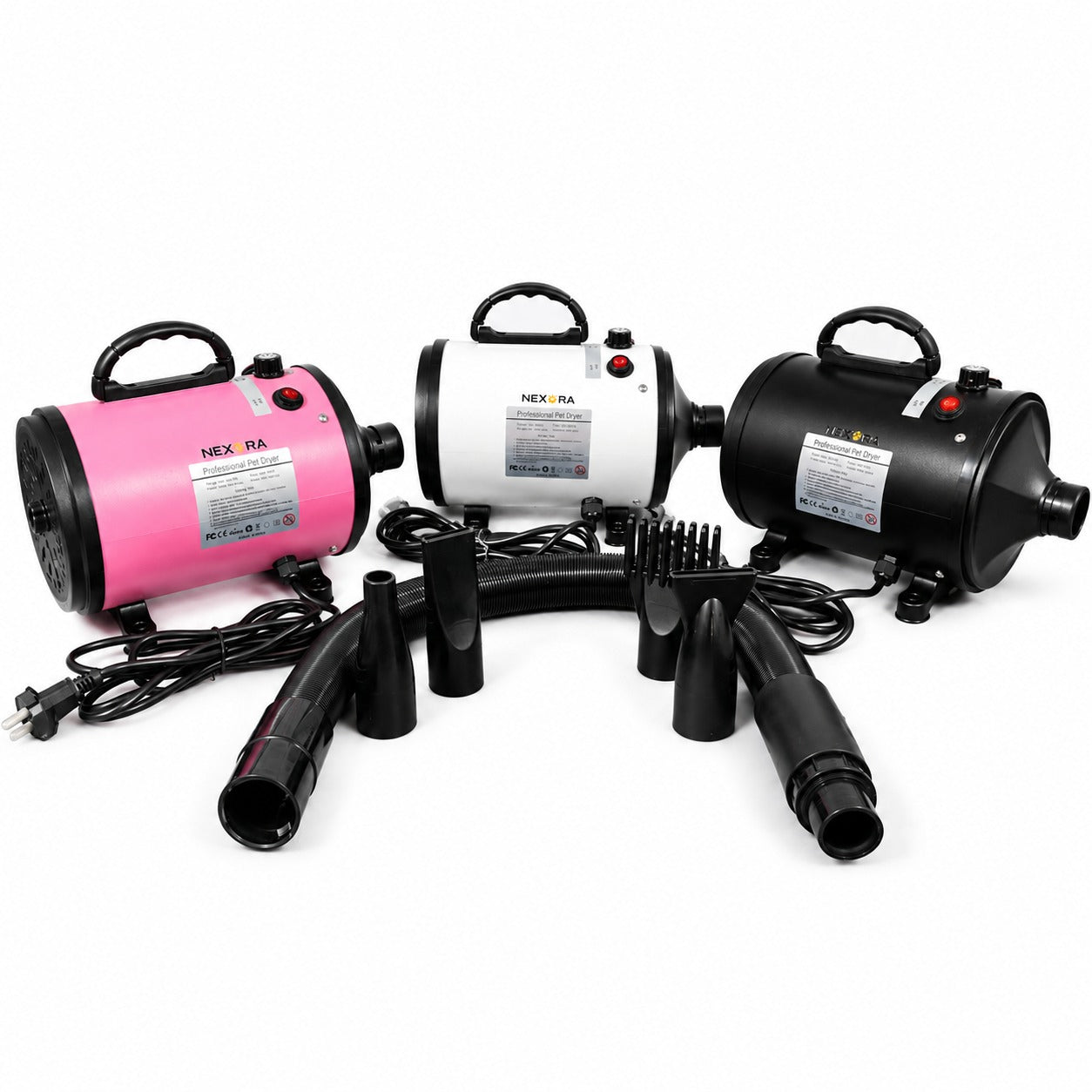 Nexora™ Professional Pet Hair Dryer Kit – Adjustable Heat & Low Noise Grooming System