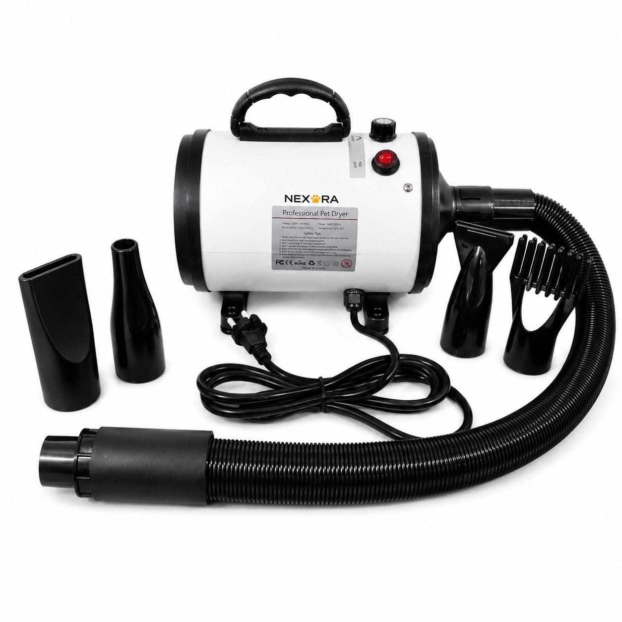 Nexora™ Professional Pet Hair Dryer Kit – Adjustable Heat & Low Noise Grooming System